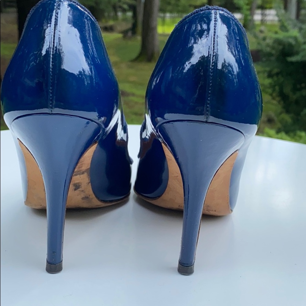 Manolo Blahnik "Campari" Mary Janes in Blue patent - Picture 5 of 9